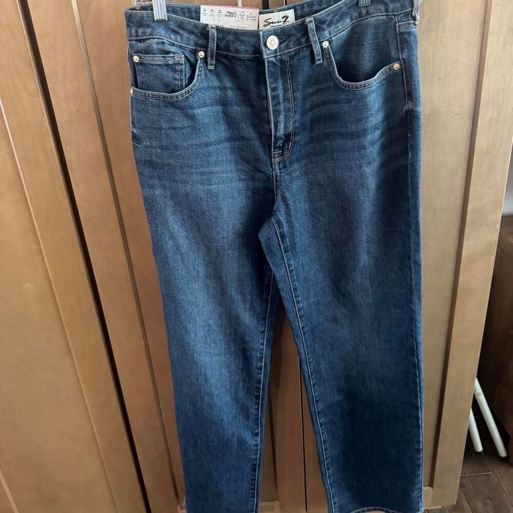 Seven7 Women's Blue and Navy Jeans
